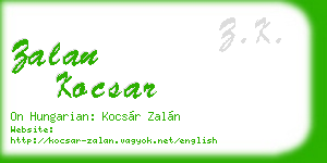 zalan kocsar business card