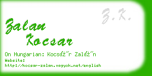 zalan kocsar business card